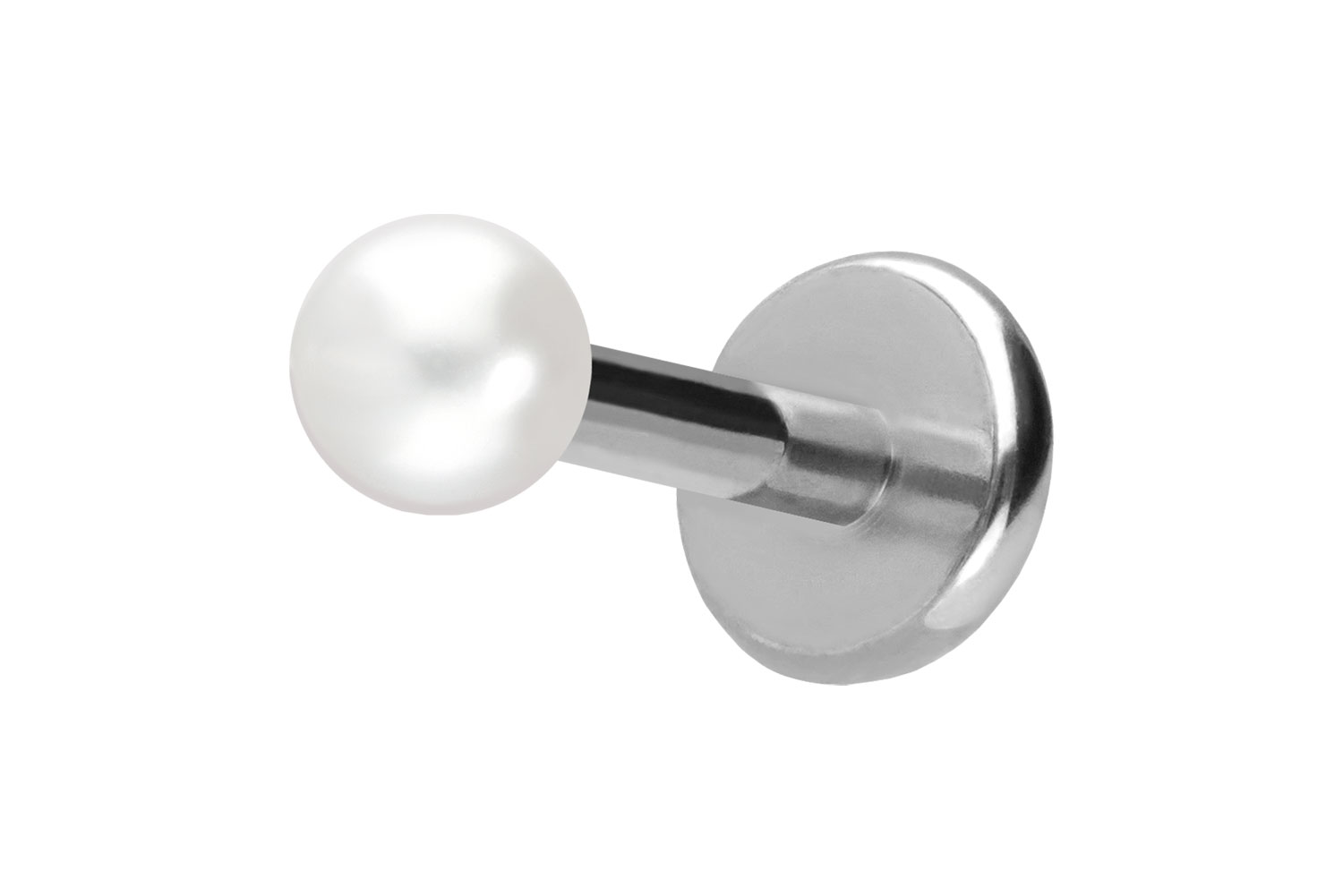 Titan Labret Piercing mit Push Fit SYNTHETISCHE PERLE